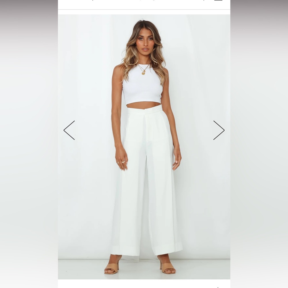 POOR LITTLE HEARTS PANTS WHITE